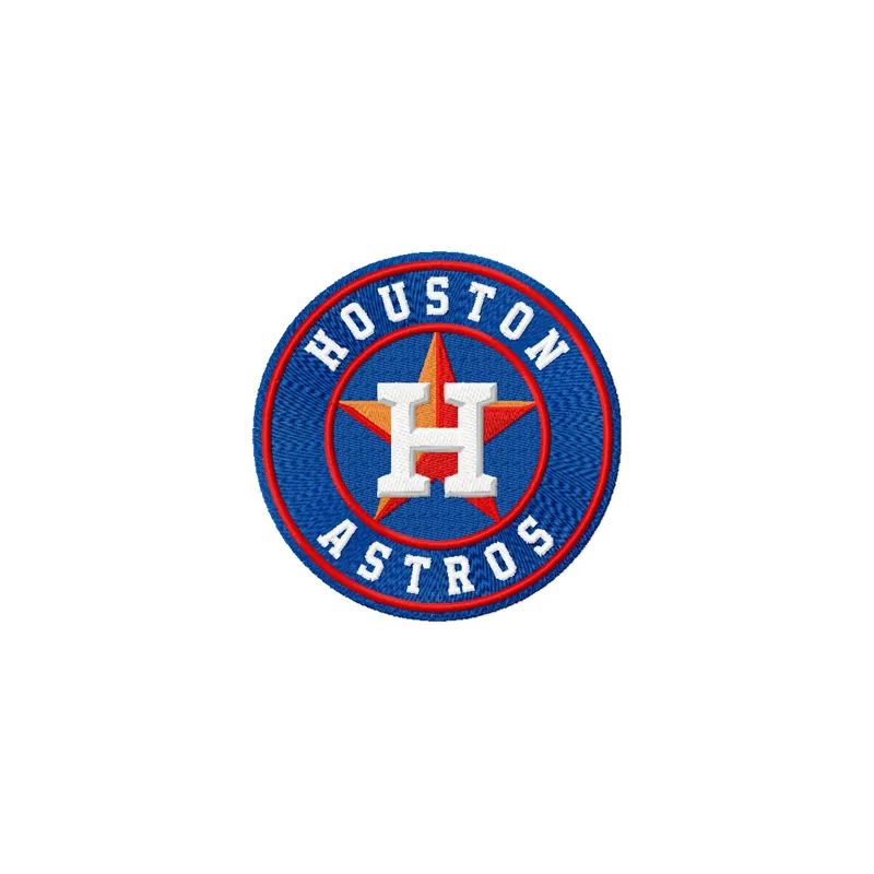 Houston Astros logo embroidery design showcasing intricate stitching patterns for sports enthusiasts.