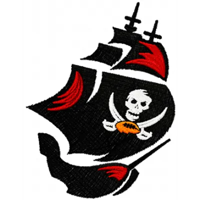 Tampa Bay Buccaneers alternate logo embroidery design featuring bold colors and intricate detailing for sports enthusiasts.