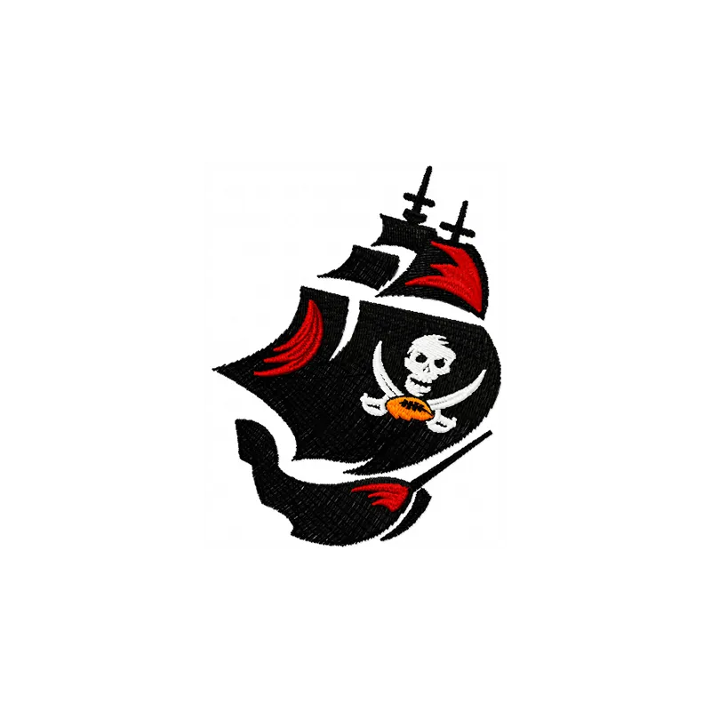 Tampa Bay Buccaneers alternate logo embroidery design featuring bold colors and intricate detailing for sports enthusiasts.