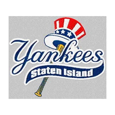 Staten Island Yankees Logo embroidery design showcasing a detailed baseball motif for stitching on apparel.