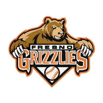 Fresno Grizzlies Logo embroidery design showcasing a vibrant stitched motif for baseball enthusiasts.