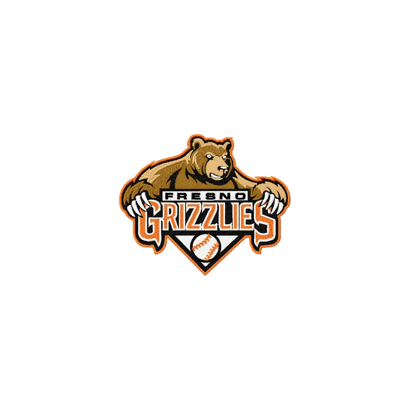 Fresno Grizzlies Logo embroidery design showcasing a vibrant stitched motif for baseball enthusiasts.