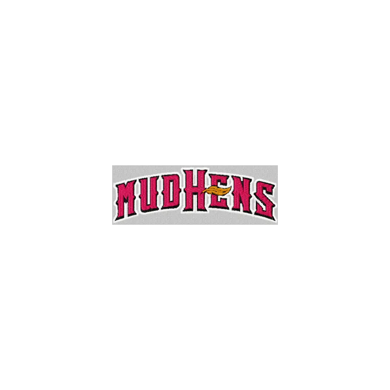Toledo Mud Hens logo embroidery design featuring detailed stitching, ideal for baseball-themed apparel and accessories.