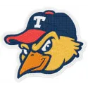 MudHens logo embroidery design showcasing a vibrant baseball motif for stitching on caps and apparel.