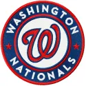 Round embroidery design featuring the Washington Nationals logo, ideal for baseball-themed projects.