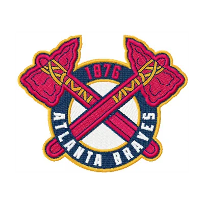 Atlanta Braves logo 2 embroidery design preview showcasing the iconic team emblem for stitching on apparel.