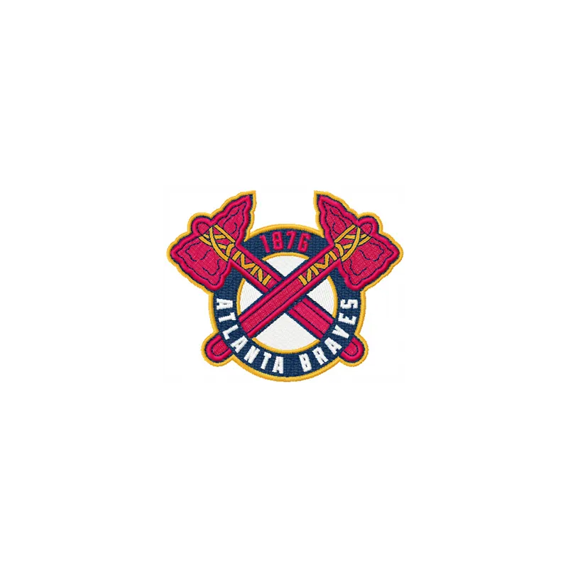 Atlanta Braves logo 2 embroidery design preview showcasing the iconic team emblem for stitching on apparel.