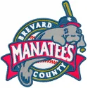 Brevard County Manatees logo embroidery design preview for baseball apparel and accessories.