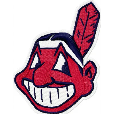 Cleveland Indians logo embroidery design showcasing intricate stitching patterns for caps and apparel.