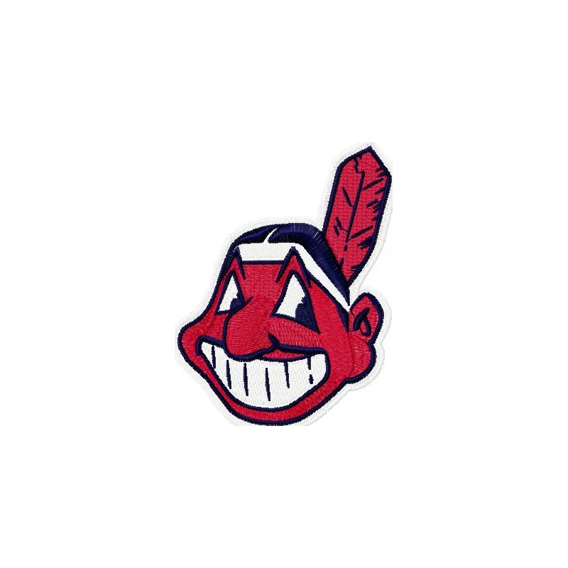Cleveland Indians logo embroidery design showcasing intricate stitching patterns for caps and apparel.