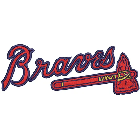 Atlanta Braves jersey logo embroidery design preview featuring intricate stitching patterns for sports enthusiasts.