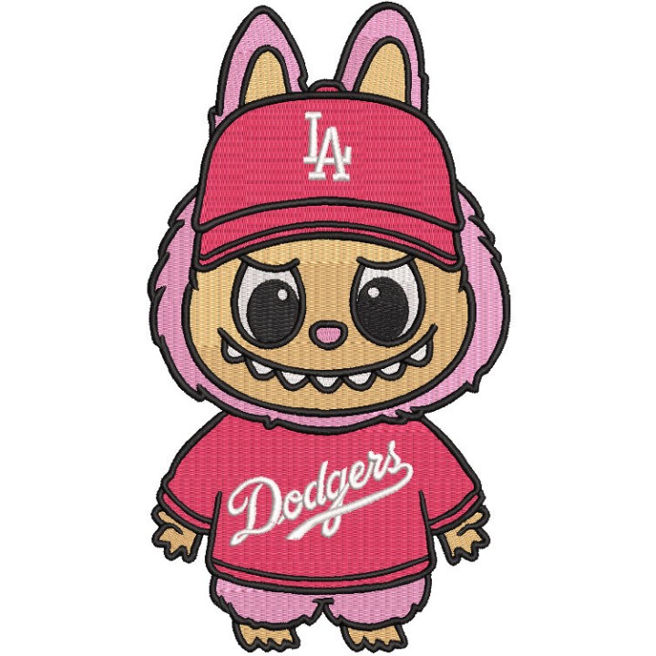 Labubu Dodgers embroidery design - Embroidery Design