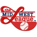 Embroidery design of the Minor League Baseball's Midwest League logo, ideal for stitching on caps and t-shirts.