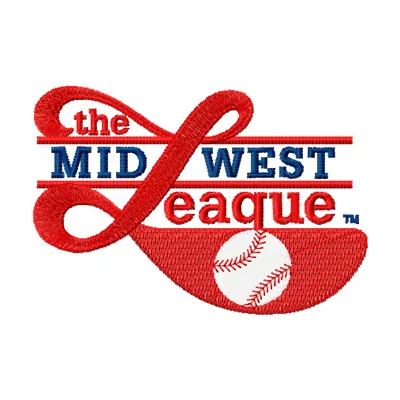 Embroidery design of the Minor League Baseball's Midwest League logo, ideal for stitching on caps and t-shirts.