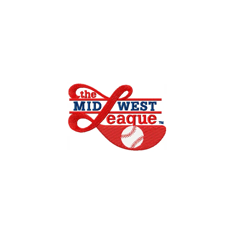 Embroidery design of the Minor League Baseball's Midwest League logo, ideal for stitching on caps and t-shirts.