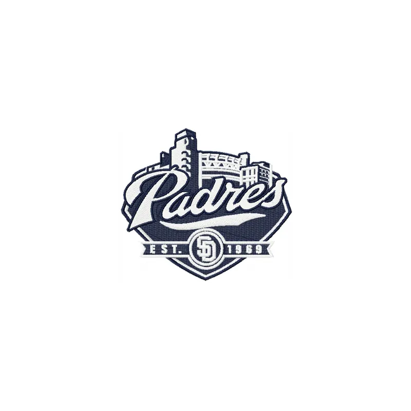 San Diego Padres baseball club embroidery design featuring the team's logo, ideal for caps and t-shirts.