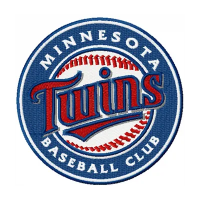 Embroidery design featuring the Minnesota Twins baseball club logo, ideal for t-shirts and caps.