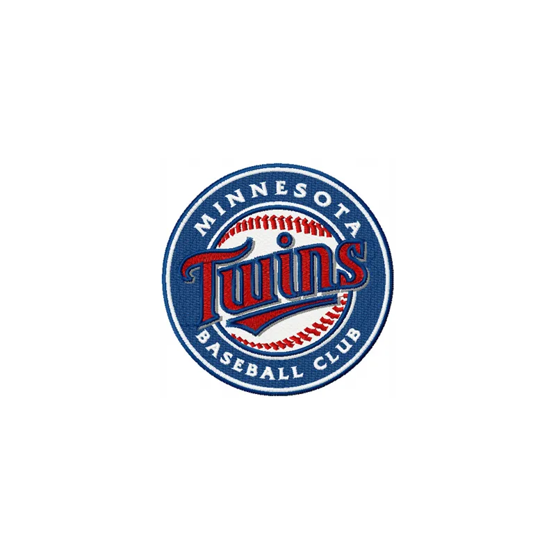 Embroidery design featuring the Minnesota Twins baseball club logo, ideal for t-shirts and caps.