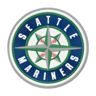 Seattle Mariners logo embroidery design preview featuring the iconic team emblem for your stitching projects.