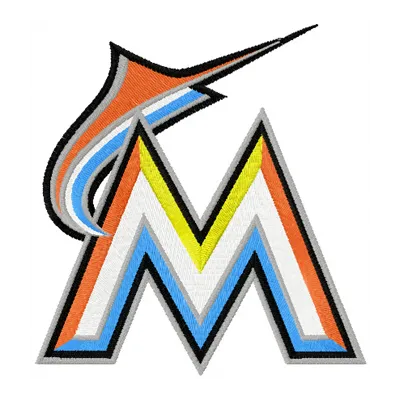 Miami Marlins Logo embroidery design showcasing the vibrant team emblem for stitching on apparel and accessories.