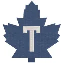 Embroidery design preview of the Toronto Maple Leafs logo, showcasing detailed stitching and vibrant colors.
