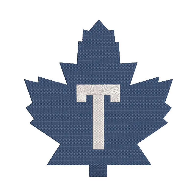 Embroidery design preview of the Toronto Maple Leafs logo, showcasing detailed stitching and vibrant colors.
