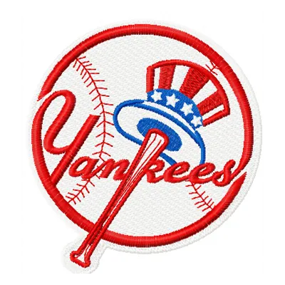 New York Yankees logo embroidery design showcasing the iconic team emblem for stitching on apparel and accessories.