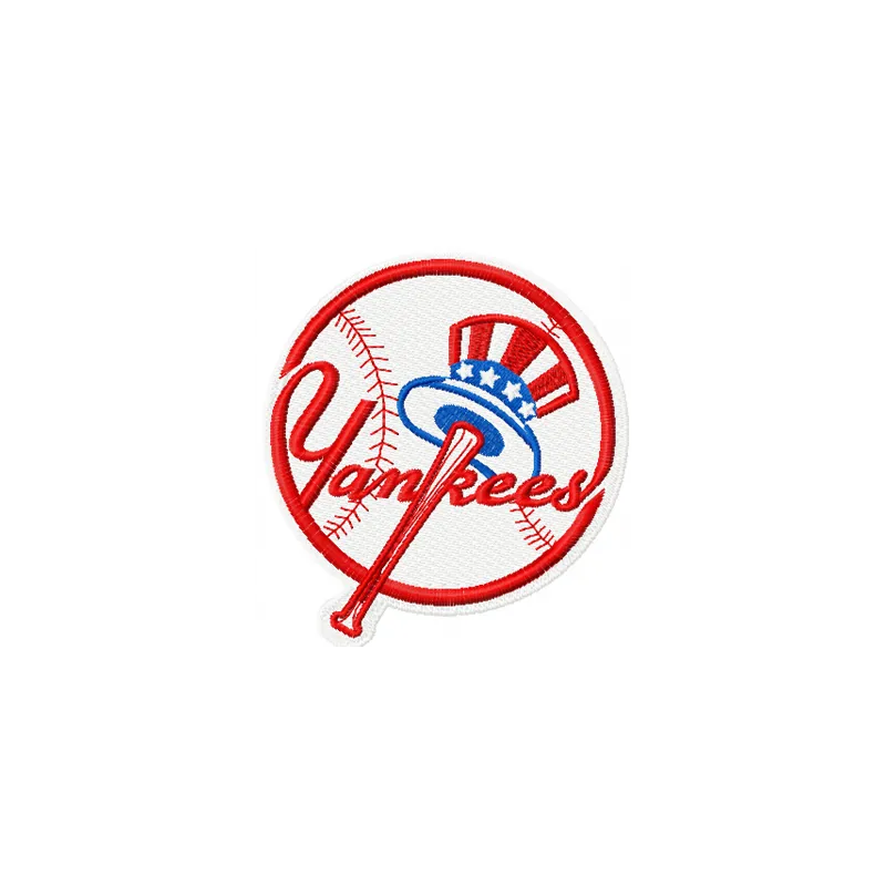 New York Yankees logo embroidery design showcasing the iconic team emblem for stitching on apparel and accessories.