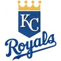 Kansas City Royals logo embroidery design preview for stitching on caps, jerseys, and fan gear.
