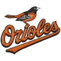 Baltimore Orioles logo embroidery design showcasing vibrant colors and intricate stitching for sports enthusiasts.