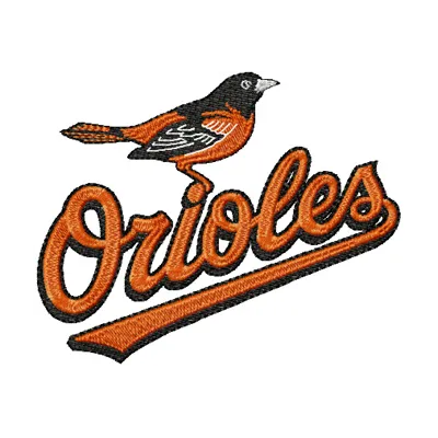 Baltimore Orioles logo embroidery design showcasing vibrant colors and intricate stitching for sports enthusiasts.
