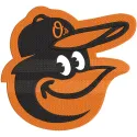 Baltimore Orioles gap logo embroidery design preview showcasing intricate stitching patterns for sports apparel.