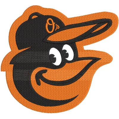 Baltimore Orioles gap logo embroidery design preview showcasing intricate stitching patterns for sports apparel.