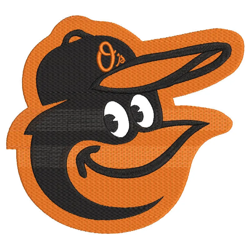 Baltimore Orioles gap logo embroidery design preview showcasing intricate stitching patterns for sports apparel.