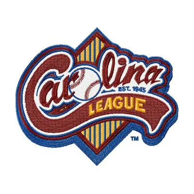 Preview of the Carolina League Logo embroidery design featuring a baseball theme, ideal for caps and jerseys.