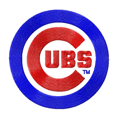 Chicago Cubs logo embroidery design featuring iconic team emblem, perfect for stitching on caps and jerseys.