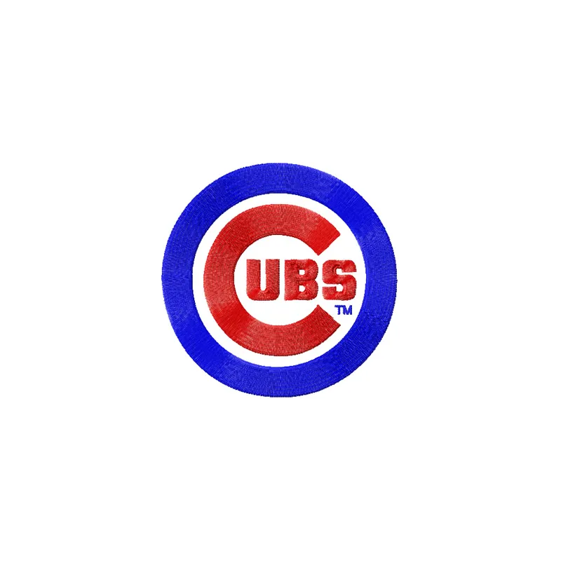 Chicago Cubs logo embroidery design featuring iconic team emblem, perfect for stitching on caps and jerseys.