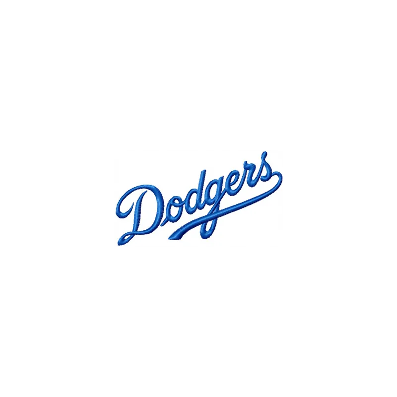 Los Angeles Dodgers Script Logo embroidery design for stitching on apparel and accessories like caps and hoodies.