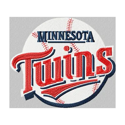 Minnesota Twins logo embroidery design featuring the iconic team emblem, perfect for sports enthusiasts.