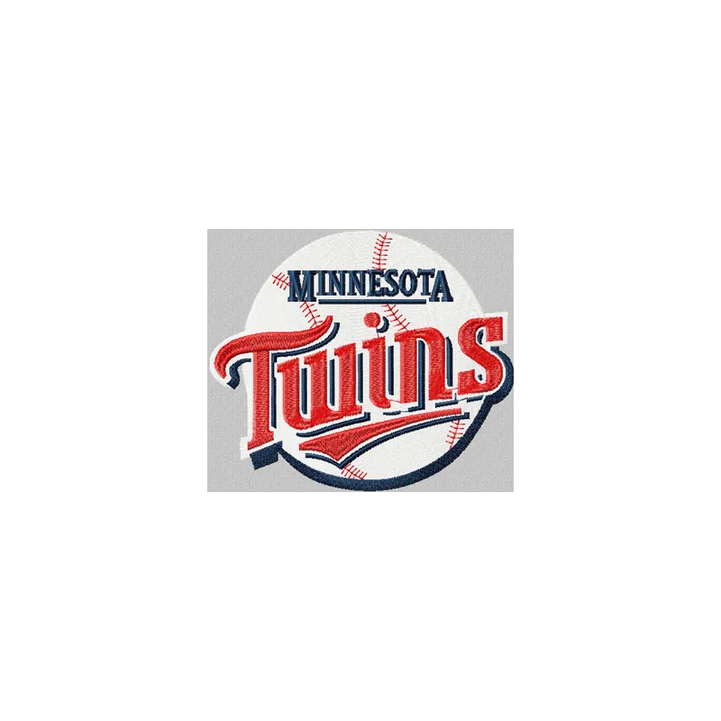Minnesota Twins logo embroidery design featuring the iconic team emblem, perfect for sports enthusiasts.