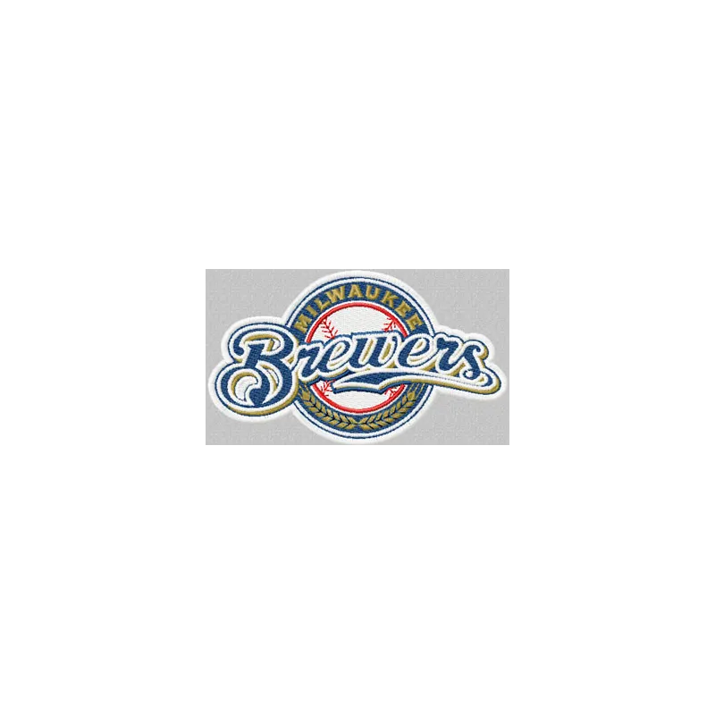Milwaukee Brewers logo embroidery design showcase for stitching on apparel like t-shirts and caps.