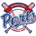 Stockton Ports logo embroidery design showcased on a baseball cap, featuring intricate stitching details.