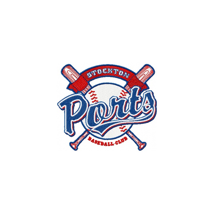 Stockton Ports logo embroidery design - Embroidery Design