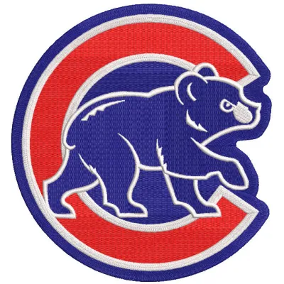 Chicago Cubs logo embroidery design preview showcasing intricate stitching patterns for sports apparel and accessories.