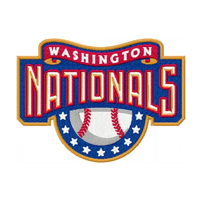 Washington Nationals logo embroidery design showcasing the iconic emblem suitable for baseball-themed projects.