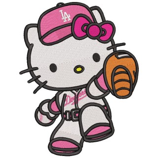 Hello Kitty Dodgers embroidery design - Embroidery Design