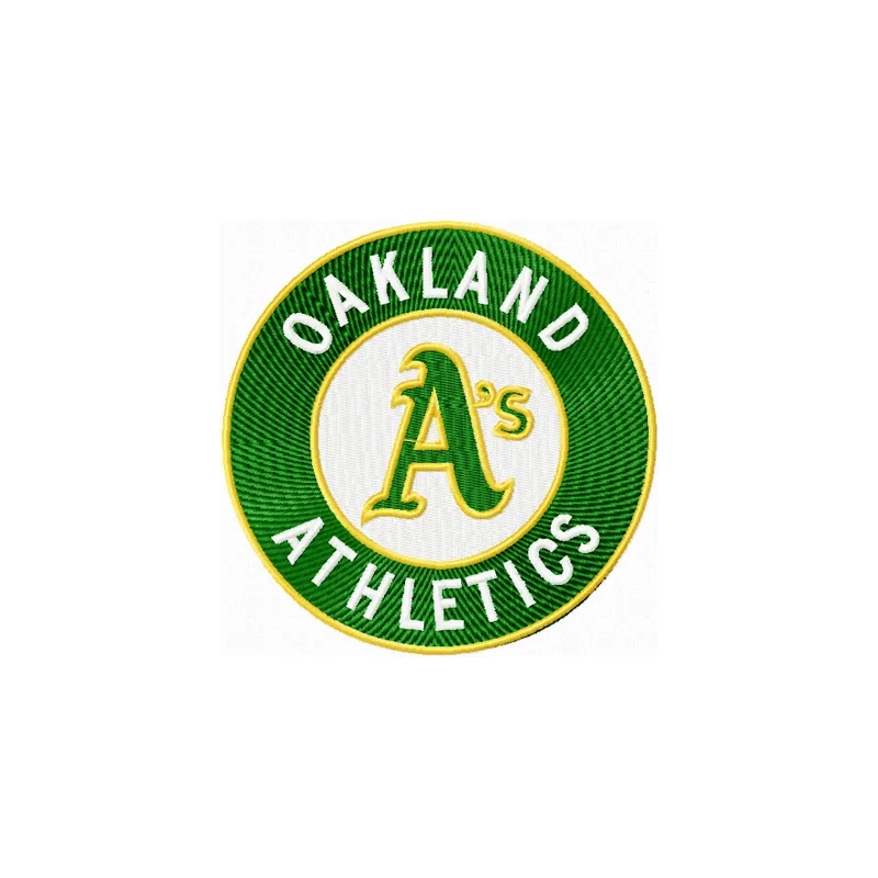 Oakland Athletics Logo embroidery design showcasing the team's emblem, ideal for baseball-themed projects.