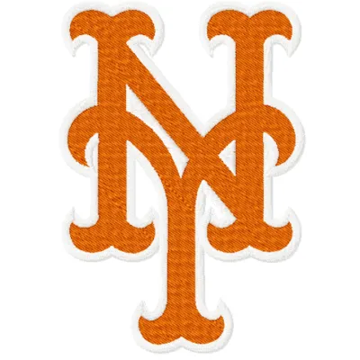 New York Mets logo embroidery design preview for stitching on caps, t-shirts, or denim jackets.