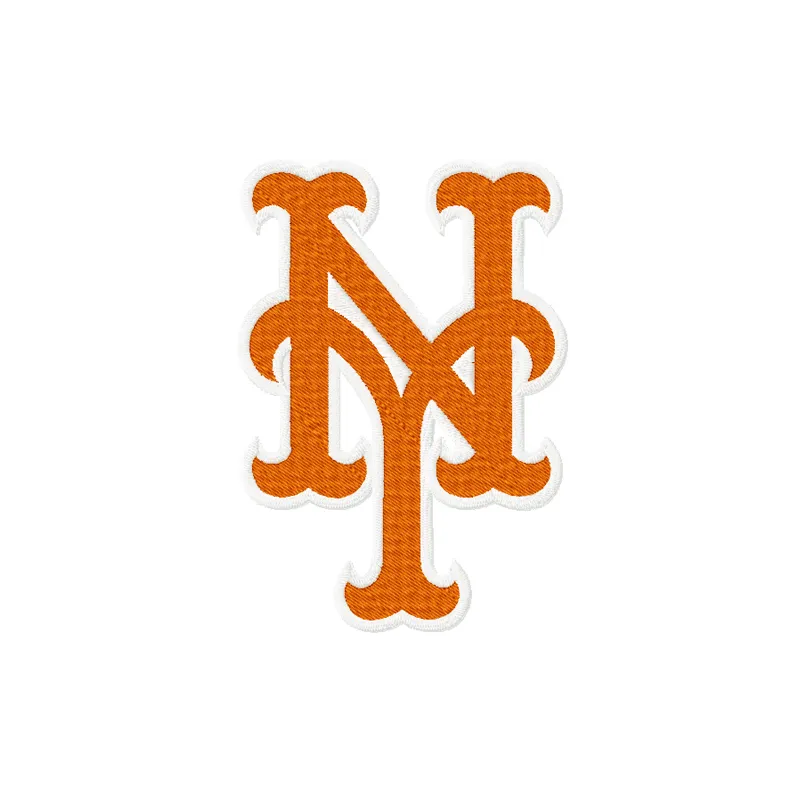 New York Mets logo embroidery design preview for stitching on caps, t-shirts, or denim jackets.