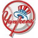 Embroidery design preview of the New York Yankees logo 2, showcasing intricate stitching patterns for sports enthusiasts.